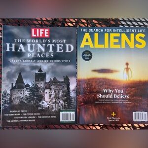 2 Pack Bundle Magazines Haunted Places Life magazine &Aliens Intelligent Life.